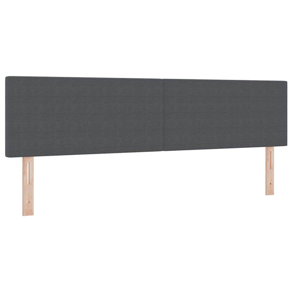 LED Boxspringbett 180x200 cm Dunkelgrau Cord