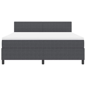 LED Boxspringbett 180x200 cm Dunkelgrau Cord