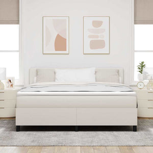 LED Boxspringbett 180x200 Creme Weiß Cord