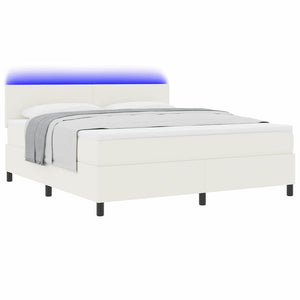 LED Boxspringbett 180x200 Creme Weiß Cord