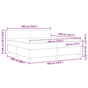 LED Boxspringbett 180x200 Creme Weiß Cord