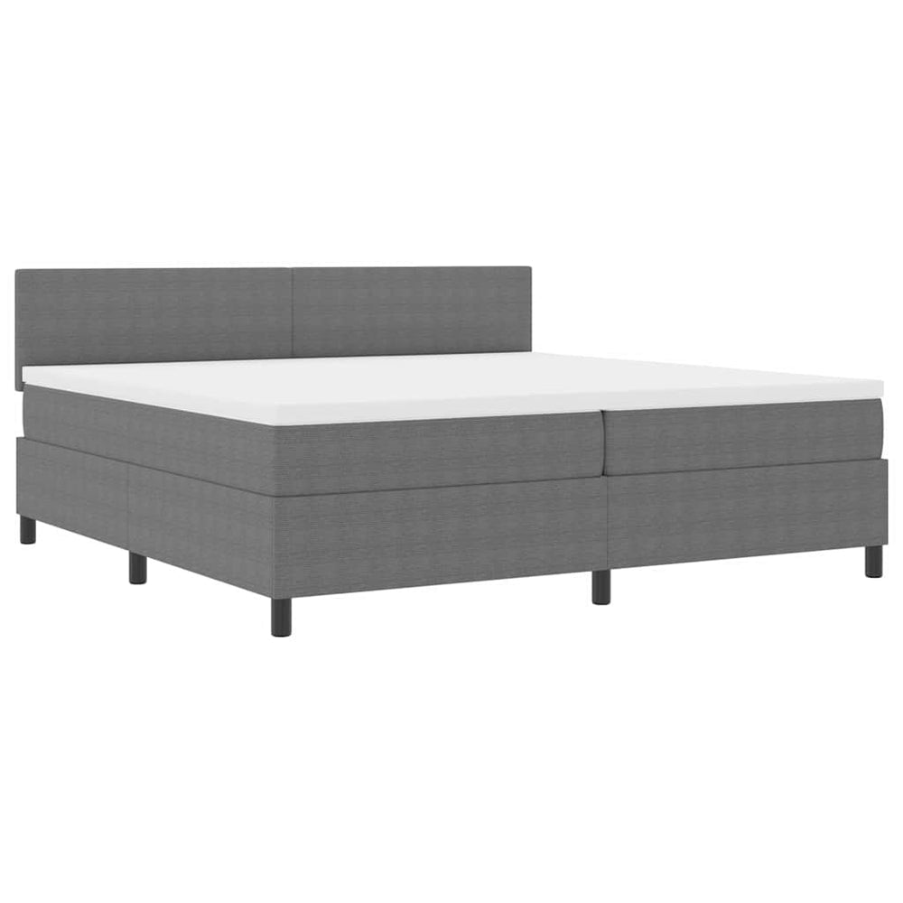 LED Boxspringbett 200x200 cm Hellgrau Cordstoff