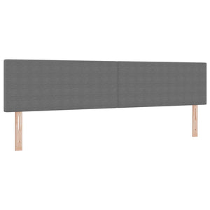 LED Boxspringbett 200x200 cm Hellgrau Cordstoff