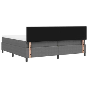 LED Boxspringbett 200x200 cm Hellgrau Cordstoff