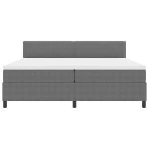 LED Boxspringbett 200x200 cm Hellgrau Cordstoff