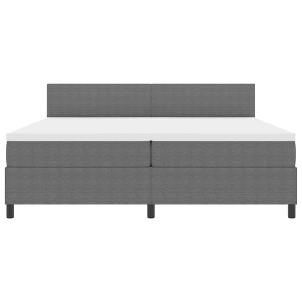 LED Boxspringbett 200x200 cm Hellgrau Cordstoff