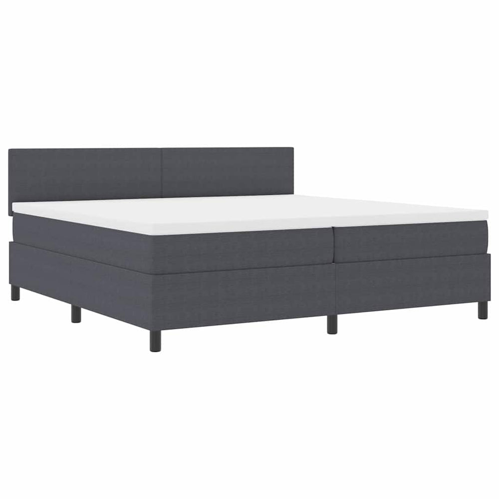 LED Boxspringbett 200x200 Dunkelgrau Cordstoff