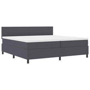 LED Boxspringbett 200x200 Dunkelgrau Cordstoff