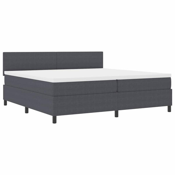 LED Boxspringbett 200x200 Dunkelgrau Cordstoff