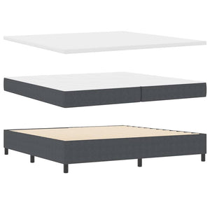 LED Boxspringbett 200x200 Dunkelgrau Cordstoff
