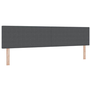 LED Boxspringbett 200x200 Dunkelgrau Cordstoff