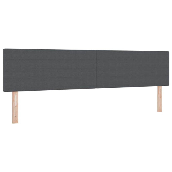 LED Boxspringbett 200x200 Dunkelgrau Cordstoff