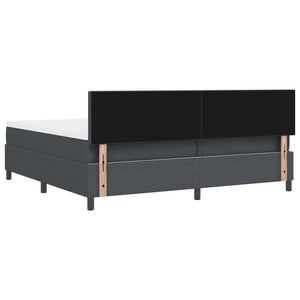 LED Boxspringbett 200x200 Dunkelgrau Cordstoff