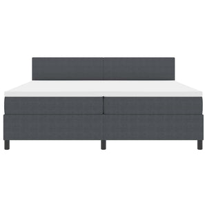 LED Boxspringbett 200x200 Dunkelgrau Cordstoff