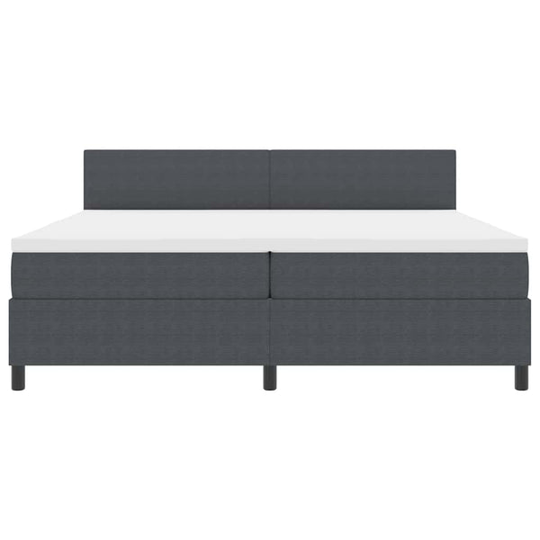 LED Boxspringbett 200x200 Dunkelgrau Cordstoff