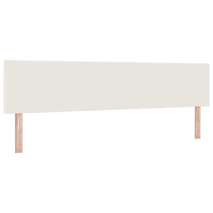 LED Boxspringbett 200x200 cm Creme-Weiß Cordstoff
