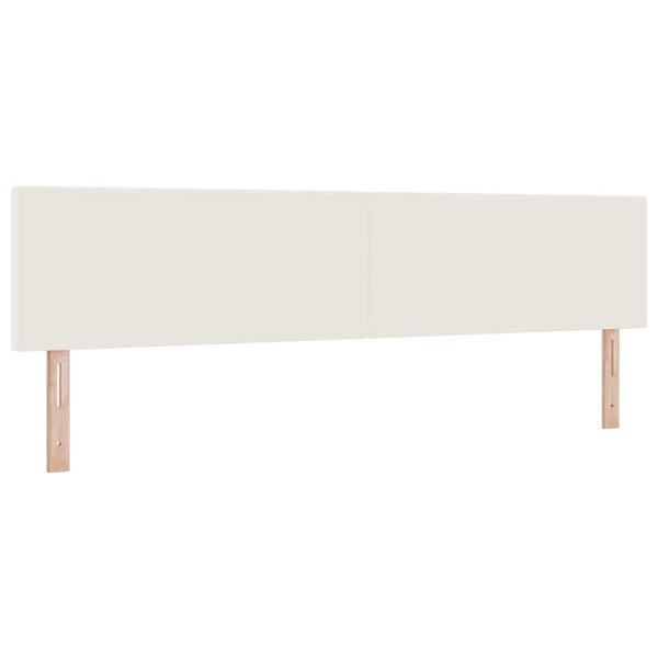 LED Boxspringbett 200x200 cm Creme-Weiß Cordstoff
