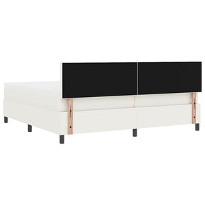 LED Boxspringbett 200x200 cm Creme-Weiß Cordstoff
