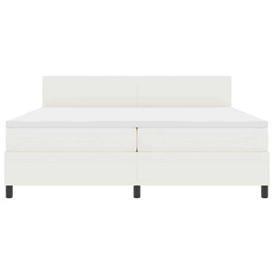 LED Boxspringbett 200x200 cm Creme-Weiß Cordstoff