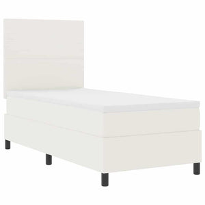 LED Boxspringbett 80x200 cm Creme/Weiß