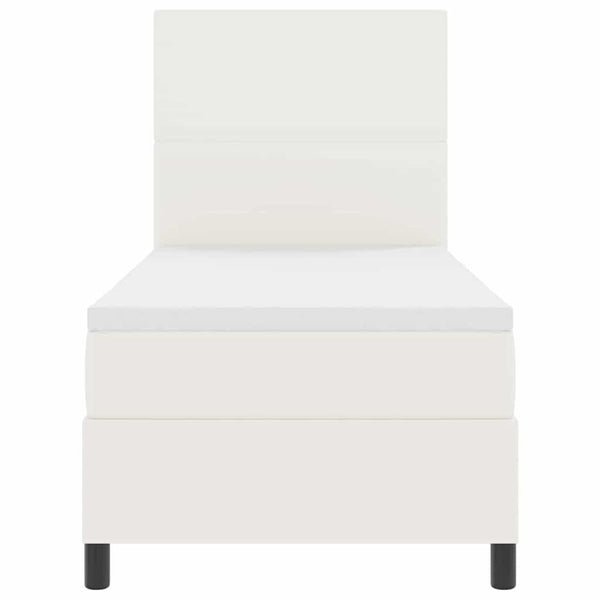 LED Boxspringbett 80x200 cm Creme/Weiß