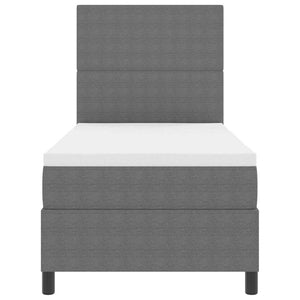 LED Boxspringbett Hellgrau 90x190 cm