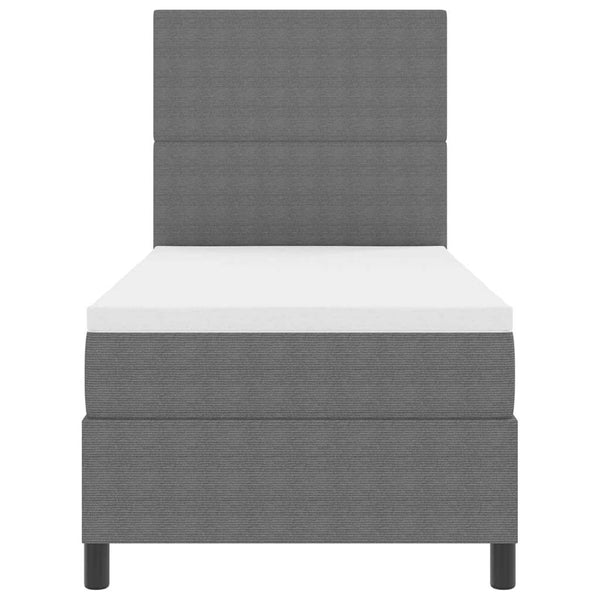 LED Boxspringbett Hellgrau 90x190 cm