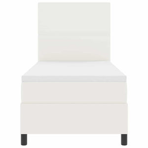 LED Boxspringbett 90x190 Creme Weiß Cordstoff