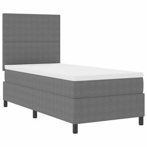 LED Boxspringbett 90x200 cm Hellgrau Cordstoff