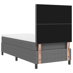 LED Boxspringbett 90x200 cm Hellgrau Cordstoff