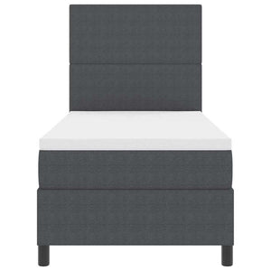LED Boxspringbett 100x200 cm Dunkelgrau/Weiß
