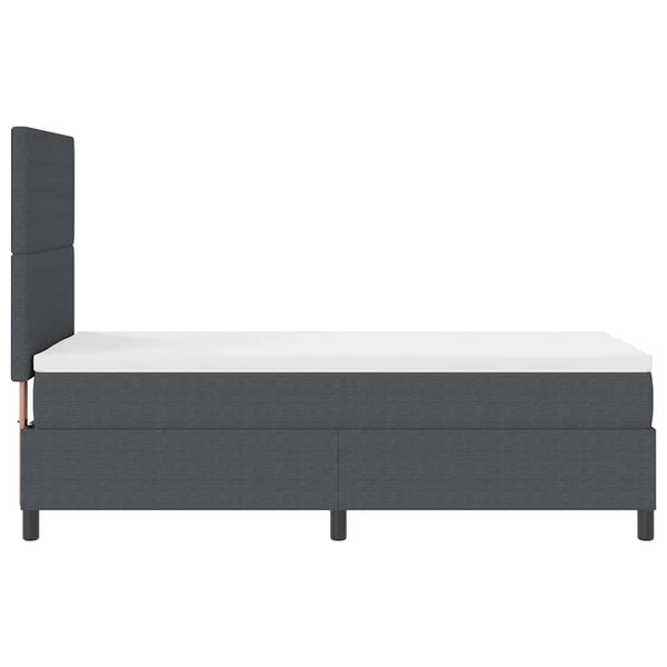 LED Boxspringbett 100x200 cm Dunkelgrau/Weiß