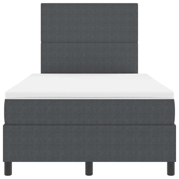 LED Boxspringbett 120x190 cm Dunkelgrau Cordstoff