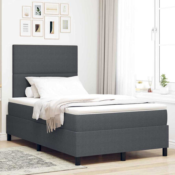 LED Boxspringbett 120x200 cm Dunkelgrau Cord