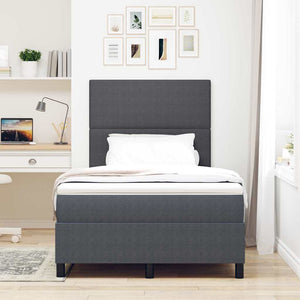 LED Boxspringbett 120x200 cm Dunkelgrau Cord