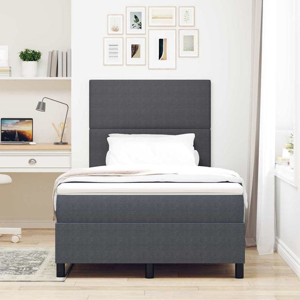 LED Boxspringbett 120x200 cm Dunkelgrau Cord