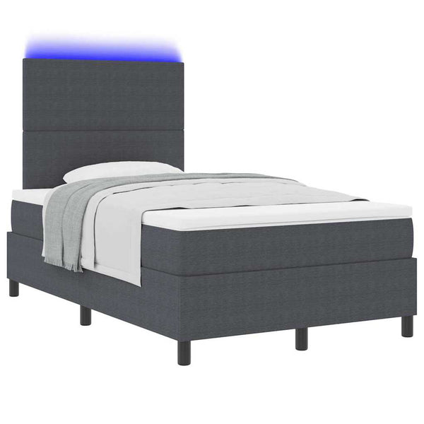 LED Boxspringbett 120x200 cm Dunkelgrau Cord