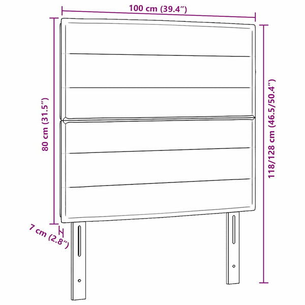 Schwarzes Kopfteil Stoff 100 cm