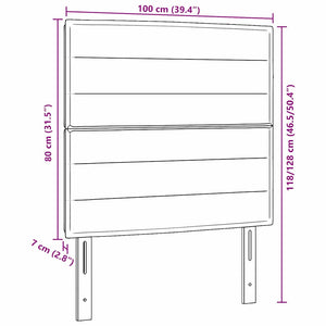 Dunkelbraunes Stoff-Kopfteil 100 cm