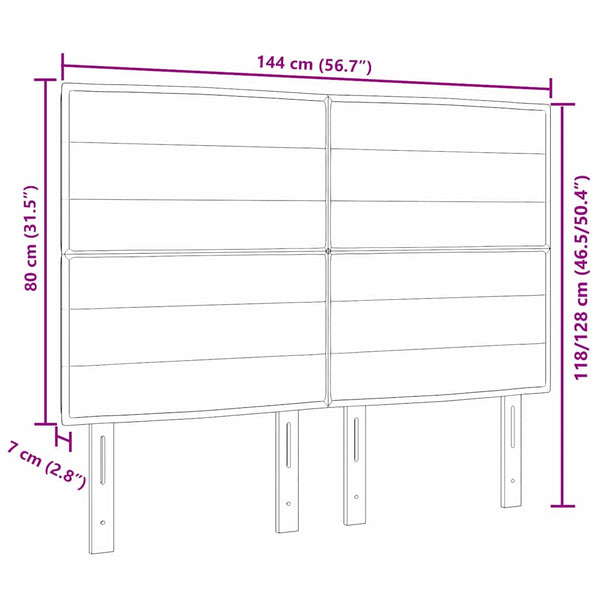 Kopfteil Taupe Stoff 144 cm