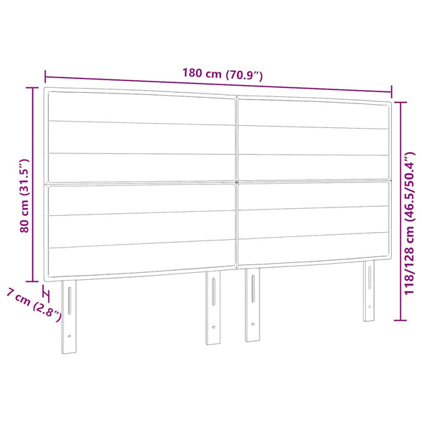 Dunkelbraunes Stoff-Kopfteil 180 cm
