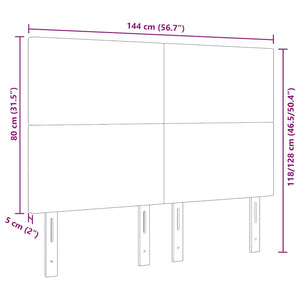 Hellgrün-Graues Kopfteil 144 cm aus Cordstoff