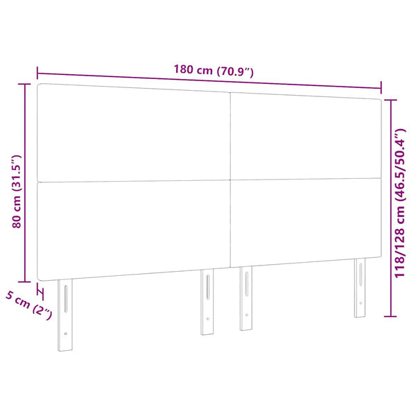 Hellgraues Kopfteil 180 cm Cordstoff