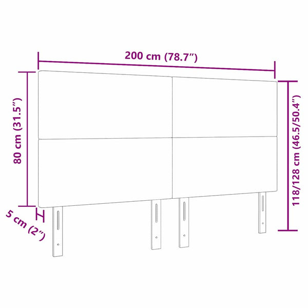 Dunkelgraues Kopfteil 200 cm Cordstoff