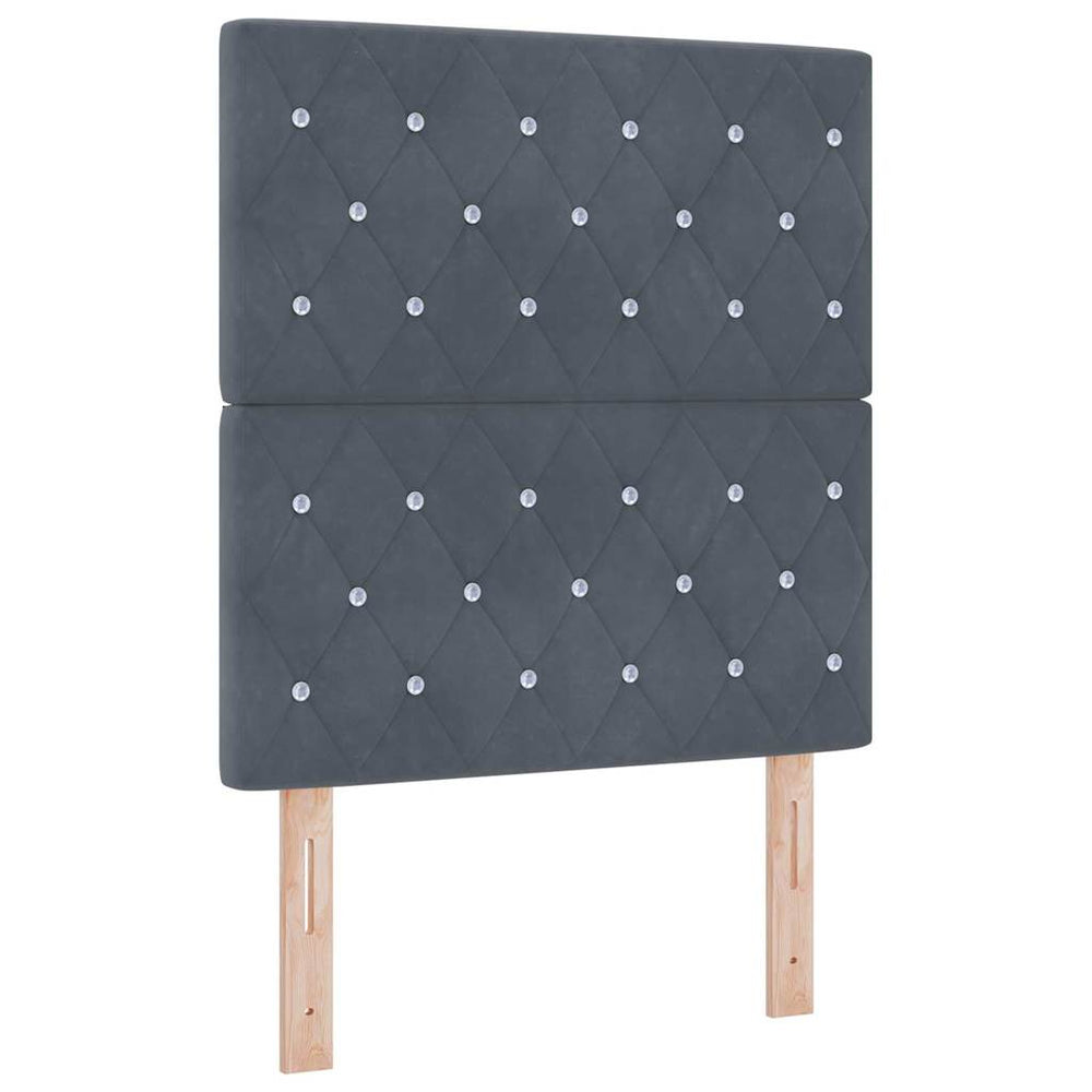 Dunkelgraues Samt Kopfteil 80 cm
