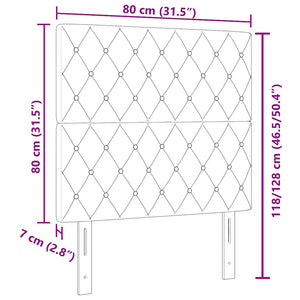 Dunkelgraues Samt Kopfteil 80 cm