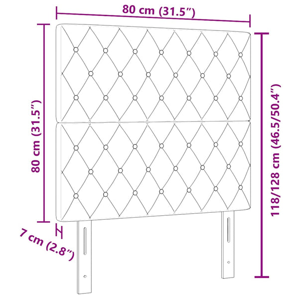 Dunkelgraues Samt Kopfteil 80 cm