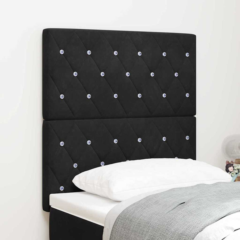 Schwarzes Samt Kopfteil 80 cm