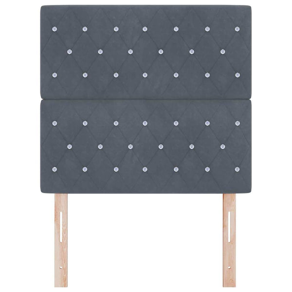 Dunkelgraues Samt Kopfteil 90 cm