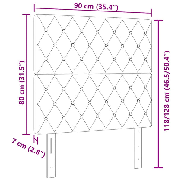 Dunkelblaues Samt Kopfteil 90 cm